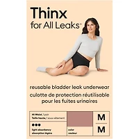 Thinx For All Leaks Light Absorbency Hi-Waist Bladder Leak Underwear, Medium, Desert Rose