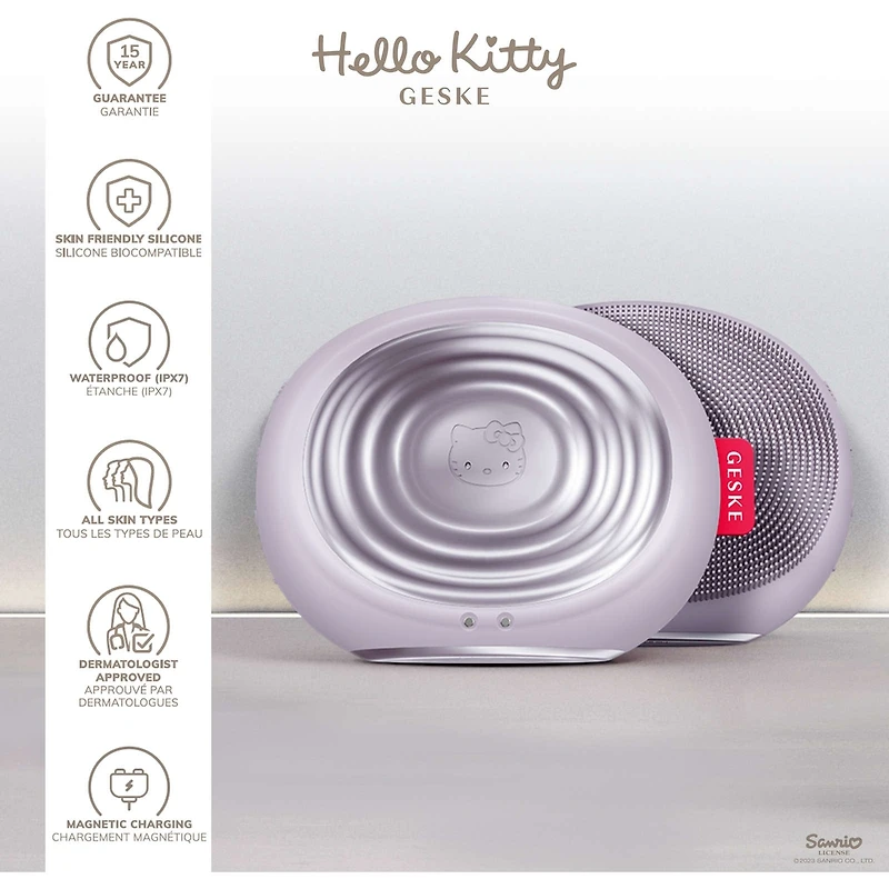 Brosse faciale thermo-sonique Hello Kitty (Violet)