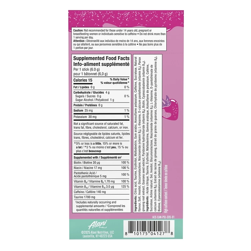 Alani Pink Slush Energy Sticks