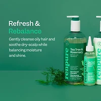Shampooing d'arbre à thé & romarin rafraichit & reequilibre à base de plantes de Renpure