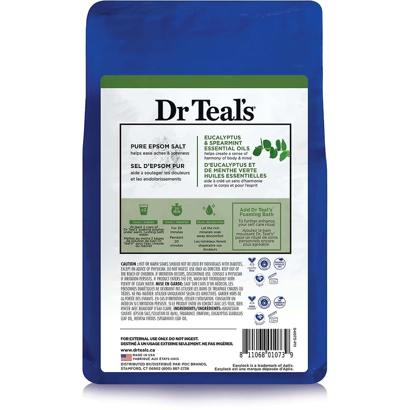 Salt Soak with Pure Epsom Salt, Relax & Relief with Eucalyptus & Spearmint