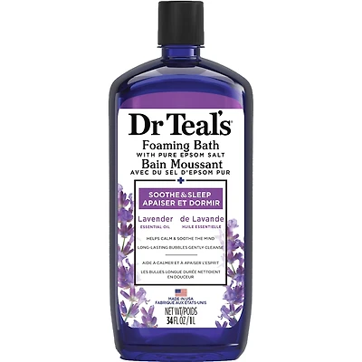 Foaming Bath with Pure Epsom Salt, Soothe & Sleep with Lavender Essential Oil