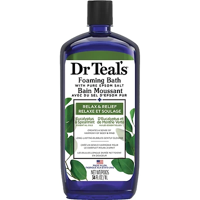Foaming Bath with Pure Epsom Salt, Relax & Relief with Eucalyptus & Spearmint