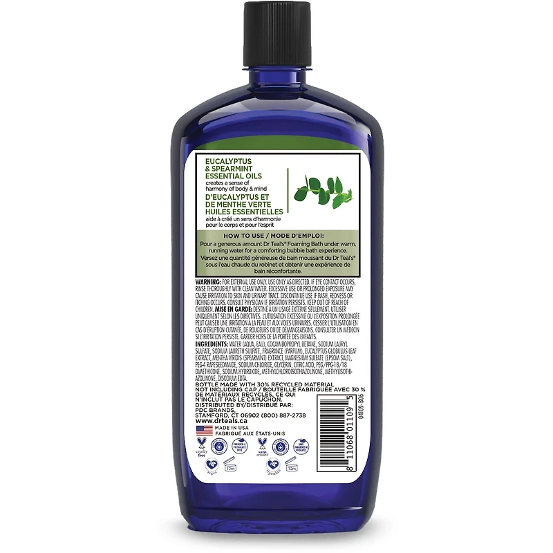Foaming Bath with Pure Epsom Salt, Relax & Relief with Eucalyptus & Spearmint
