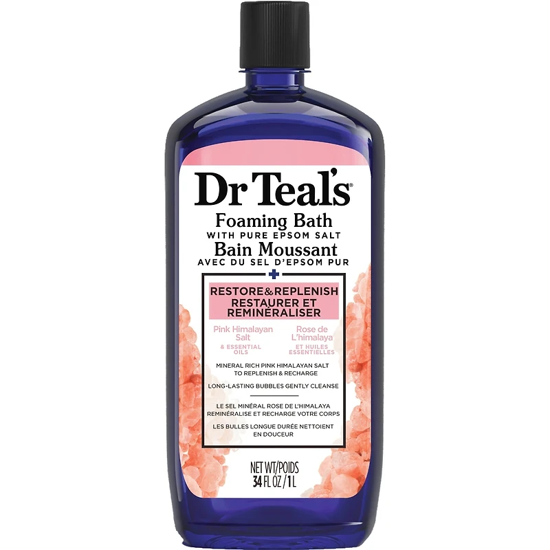 Foaming Bath with Pure Epsom Salt, Pink Himalayan Salt