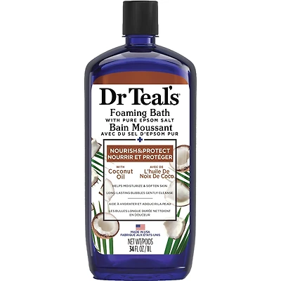 Foaming Bath with Pure Epsom Salt, Nourish & Protect with Coconut Oil