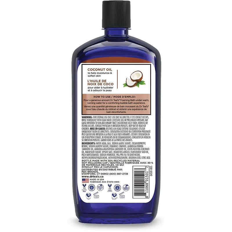 Foaming Bath with Pure Epsom Salt, Nourish & Protect with Coconut Oil