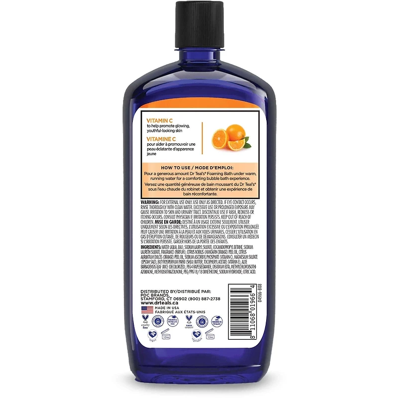 Foaming Bath with Pure Epsom Salt, Glow & Radiance with Vitamin C & Citrus Essential Oils