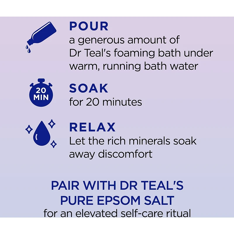 Foaming Bath with Pure Epsom Salt, Melatonin Bath,  Lavender & Chamomile Essential Oil Blend