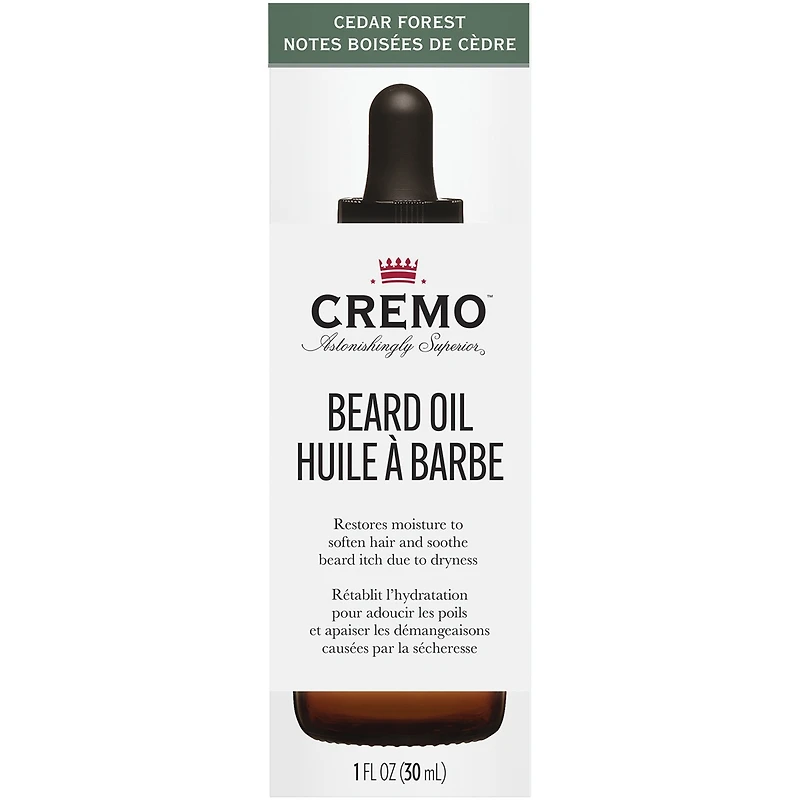 Huile à barbe revitalisante au parfum de notes boisées de marque Cremo