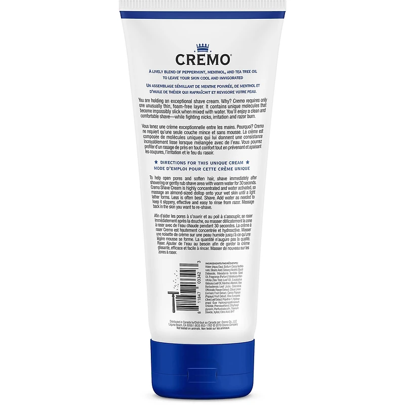 Cremo Mint Cooling Shave Cream for Men