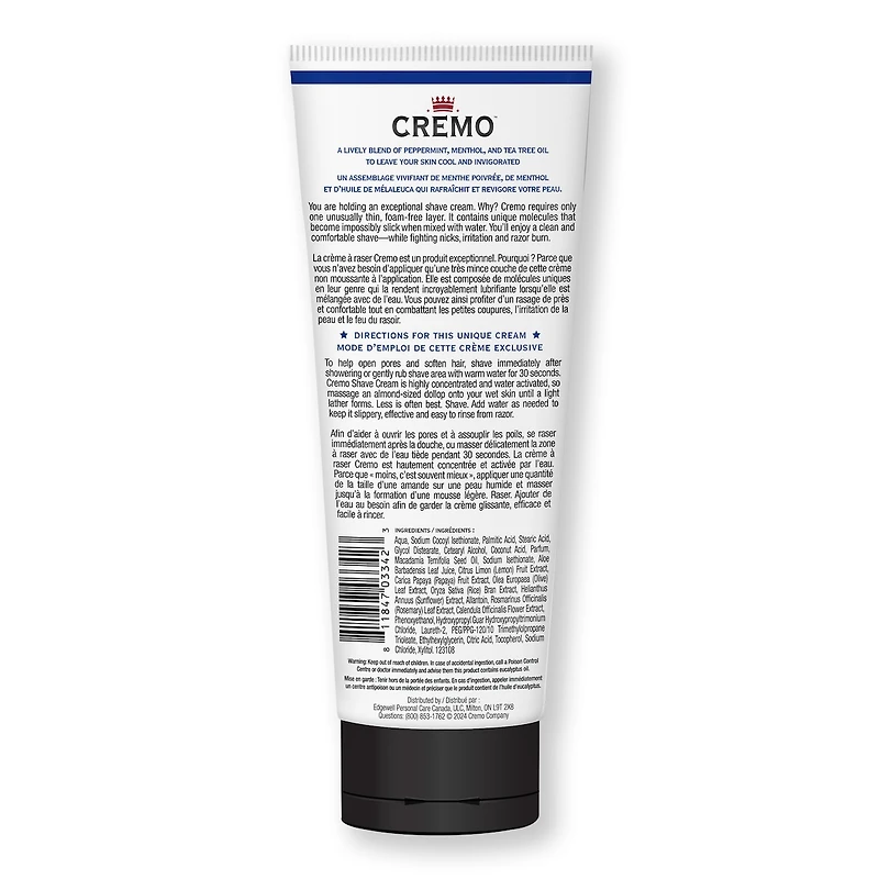 Cremo Mint Cooling Shave Cream for Men