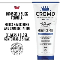 Crème à raser rafraîchissante pour hommes au parfum de menthe de marque Cremo