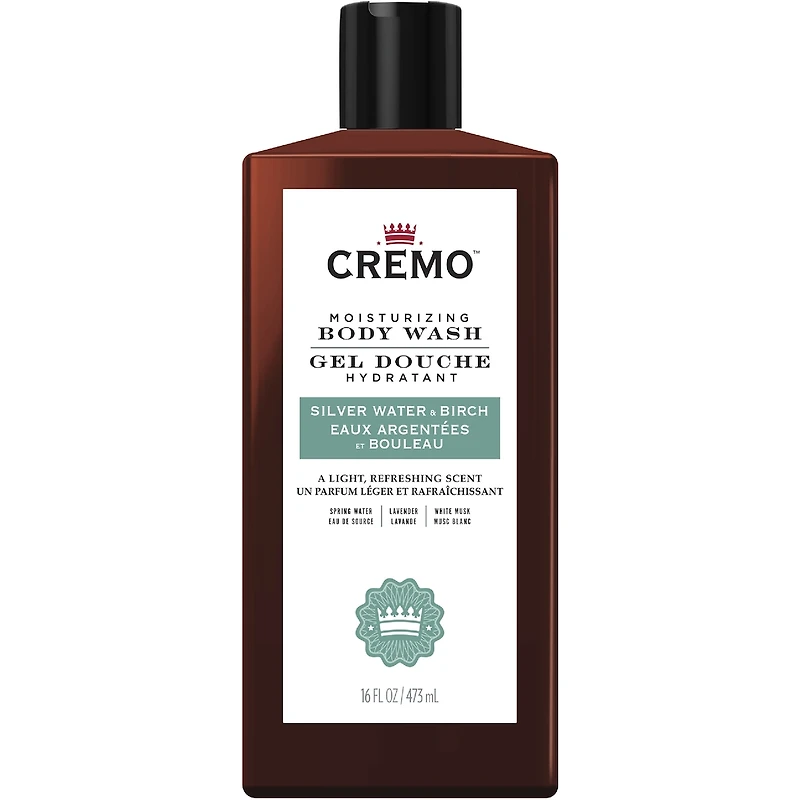 Cremo Silver Water & Birch Revitalizing Body Wash for Men, 473 mL