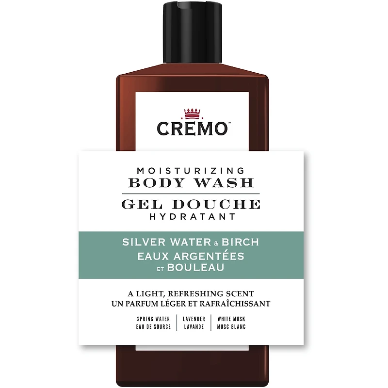 Cremo Silver Water & Birch Revitalizing Body Wash for Men, 473 mL