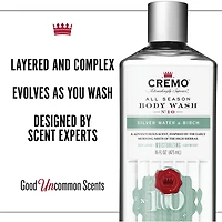 Cremo Silver Water & Birch Revitalizing Body Wash for Men, 473 mL