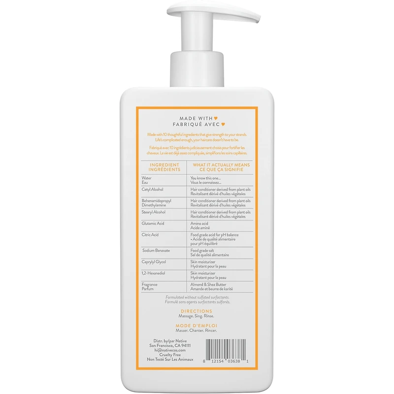 Revitalisant fortifiant Native Amande et karité