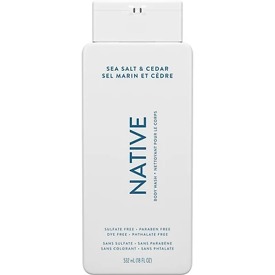 Natural Body Wash, Sea Salt & Cedar, Sulfate Free, Paraben Free
