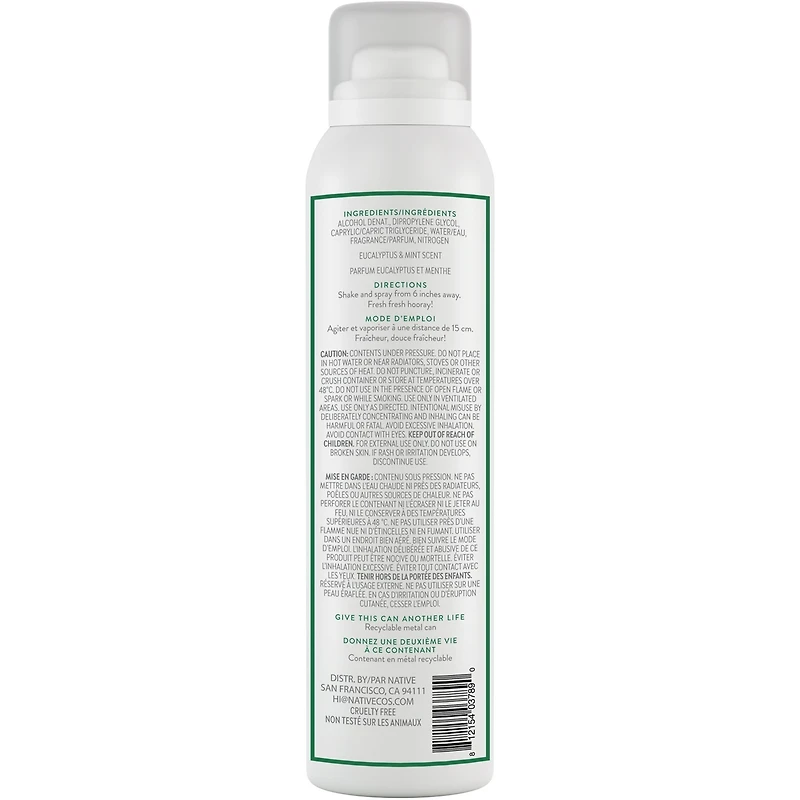 Aerosol-Free Spray Deodorant, Eucalyptus & Mint