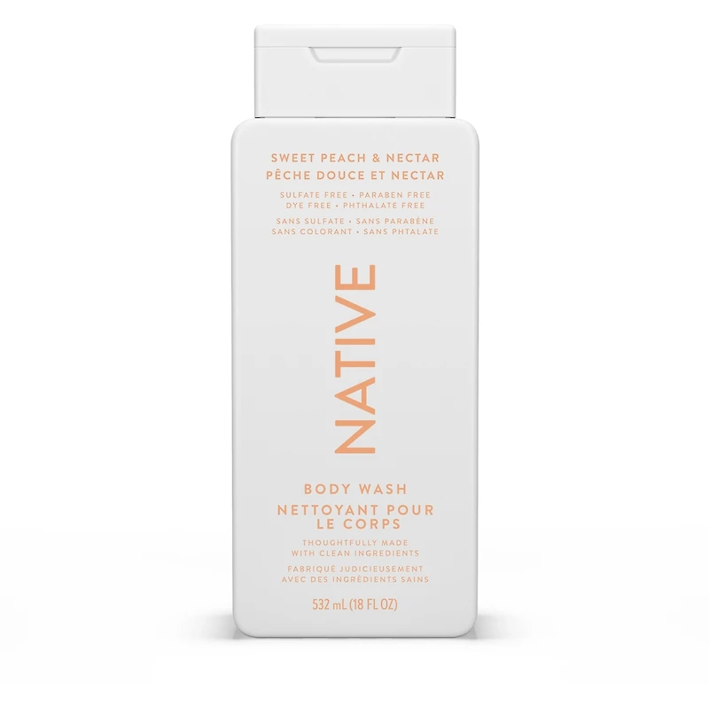 Natural Body Wash, Sweet Peach & Nectar, Sulfate Free, Paraben Free