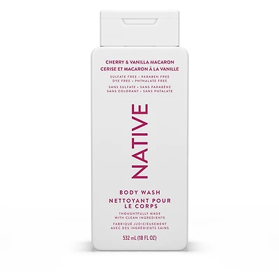 Natural Body Wash, Cherry Vanilla & Macaron, Sulfate Free, Paraben Free