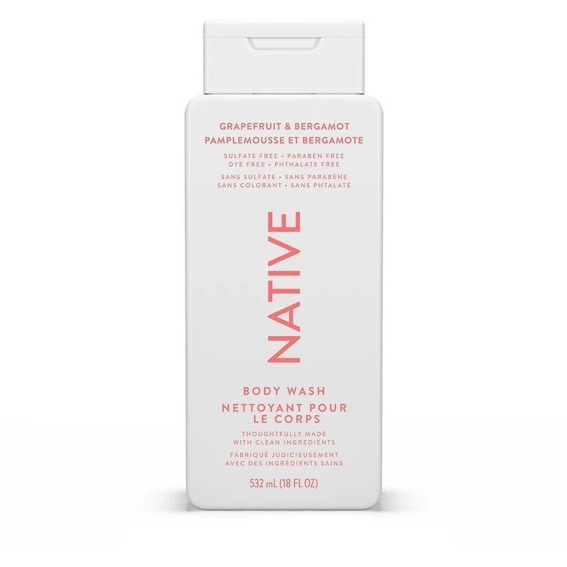 Natural Body Wash, Grapefruit & Bergamot, Sulfate Free, Paraben Free