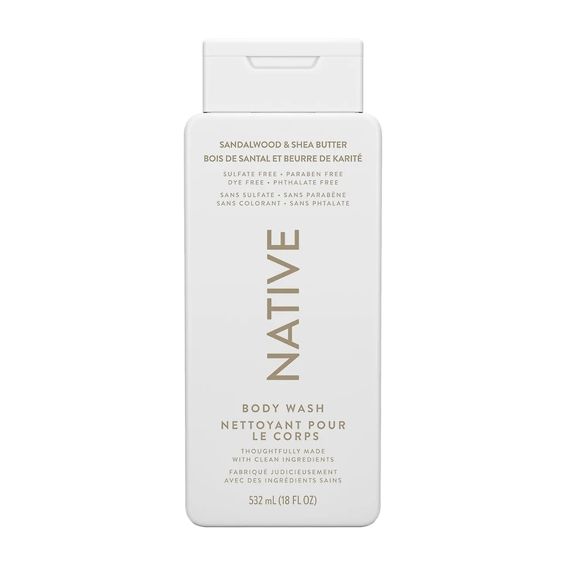 Natural Body Wash, Sandalwood & Shea Butter, Sulfate Free, Paraben Free