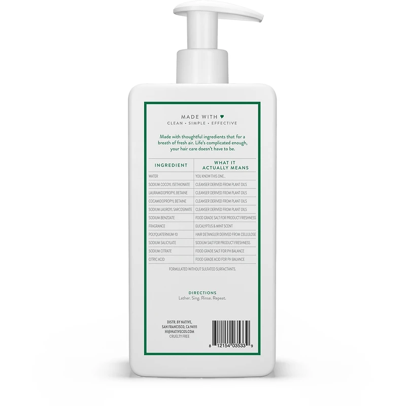Shampooing et revitalisant 2 en 1 Volume et épaisseur, sel de mer et cèdre