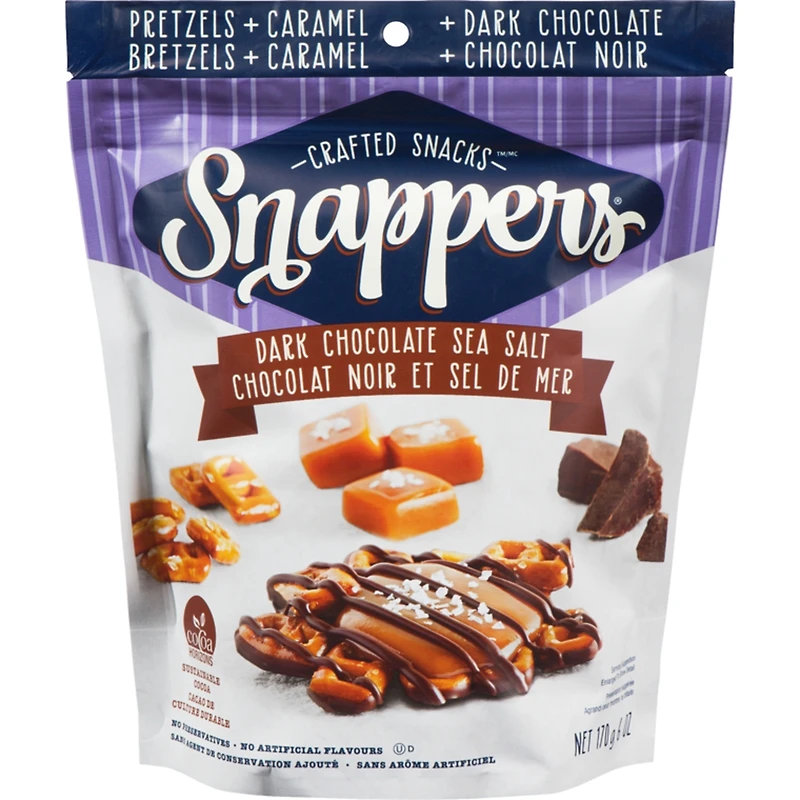 Snappers Caramel & Pretzel Cluster Dark Chocolate Sea Salt