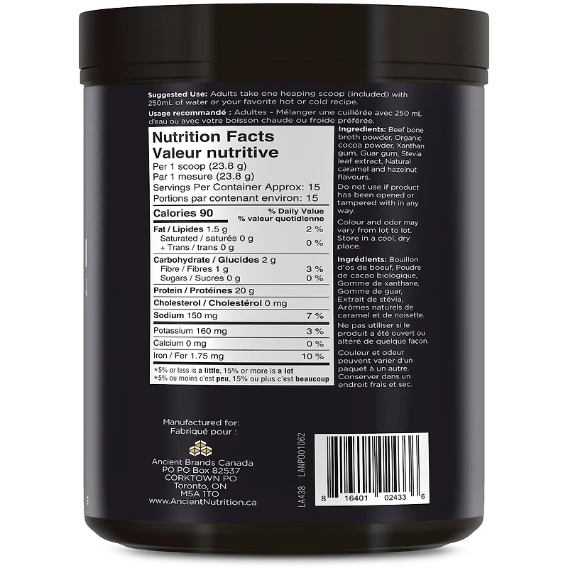 Protéine de Collagène a base de bouillon D'os - chocolat