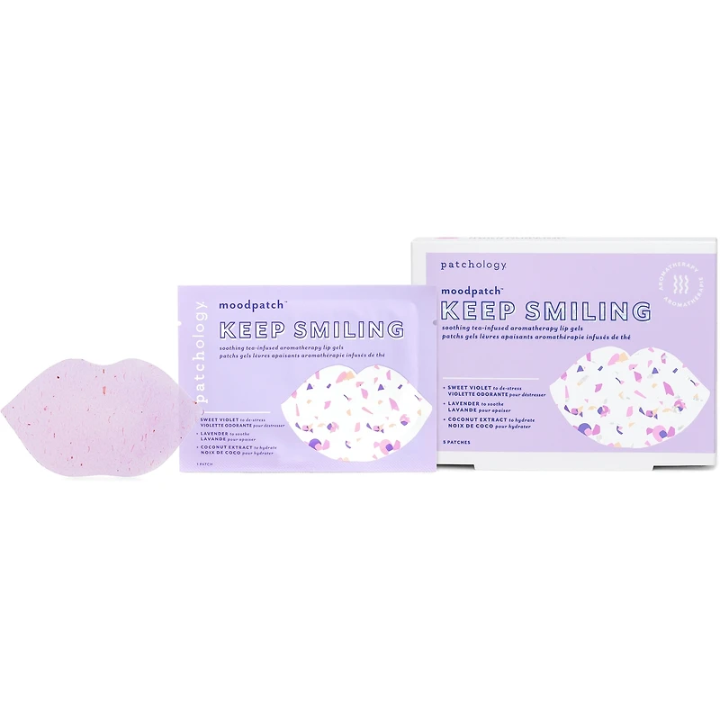 moodpatch Keep Smiling patchs gels lévres apaisants aromathérapie infusés de thé