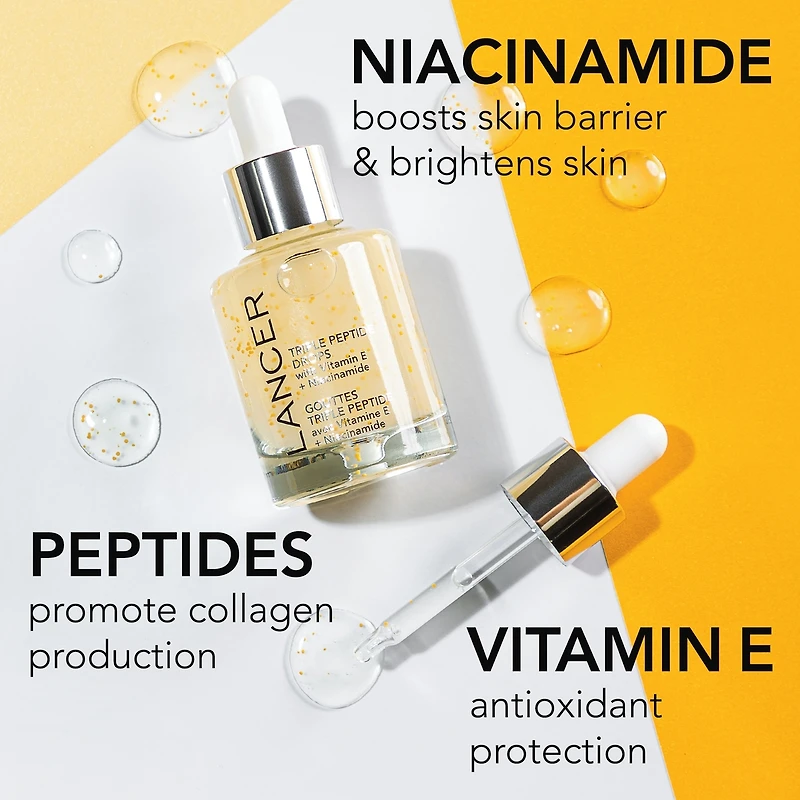 Gouttes aux trois peptides avec Vitamine E + Niacinamide