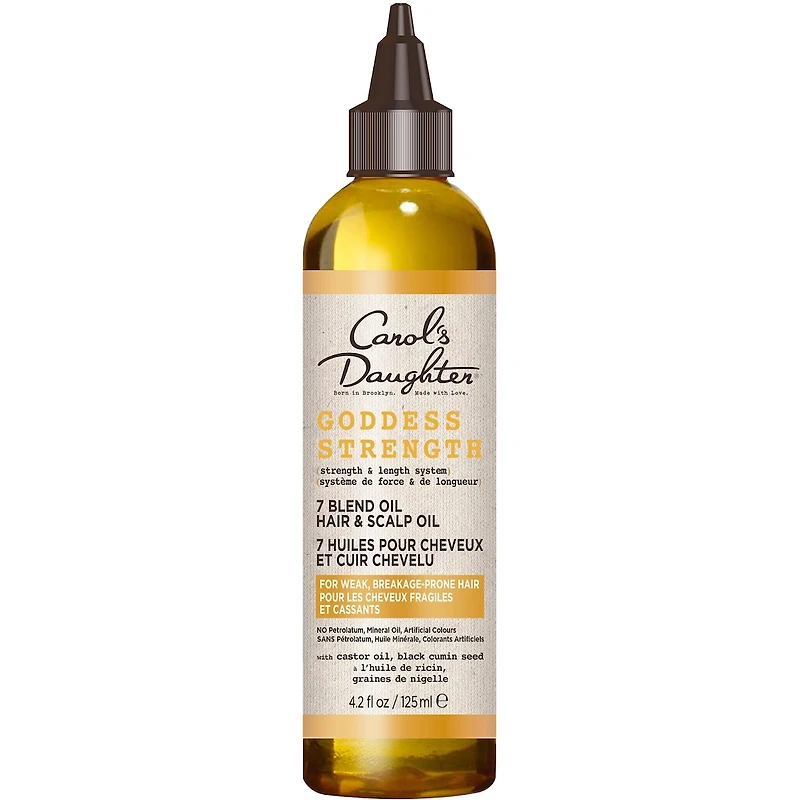 Goddess Strength huile capillaire pour cheveux sujets aux cassures avec huile de ricin