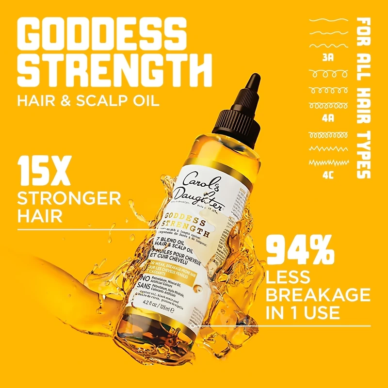 Goddess Strength Huile pour Cheveux Bouclés et Cuir Chevelu