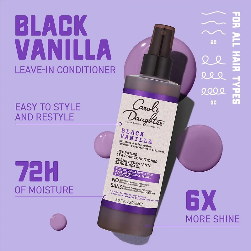 Black Vanilla Moisturizing Detangling Leave-in Conditioner with Vitamin B5 & Aloe