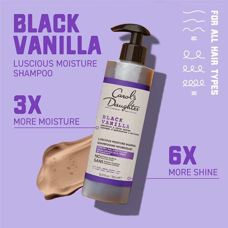 Black Vanilla Sulfate Free Moisturizing Daily Shampoo