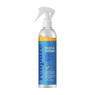 RENPURE, après-Shampooing Épaississant à la Biotine et au Collagène à Base de Plantes, Liquide Clair, 8 Fl Oz