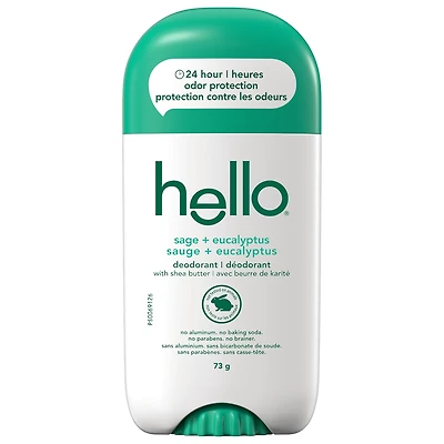 Déodorant HELLO sauge + eucalyptus avec du beurre de karité 73g