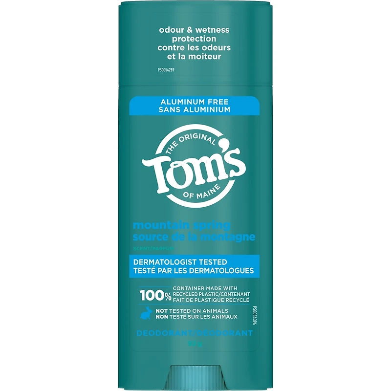 Tom’s of Maine Mountain Spring Natural Deodorant for Men and Women, Aluminum Free, 92g
