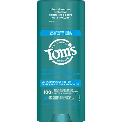 Tom’s of Maine Mountain Spring Natural Deodorant for Men and Women, Aluminum Free, 92g