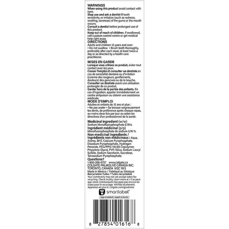 Colgate Optic White Renewal Dentifrice Blanchissant, 70 ml