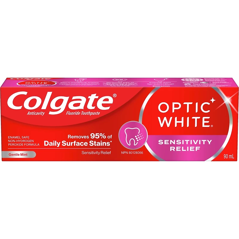 Optic White Sensitivity Relief Toothpaste, Gentle Mint