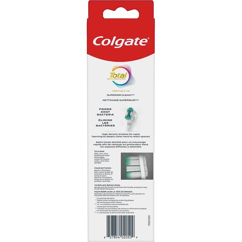 Total Têtes de Brosse à Dents de Remplacement, Blanches