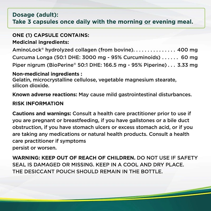 Genacol Anti-Inflammatoire avec Collagène AminoLock, Curcumine de Curcuma et BioPerine