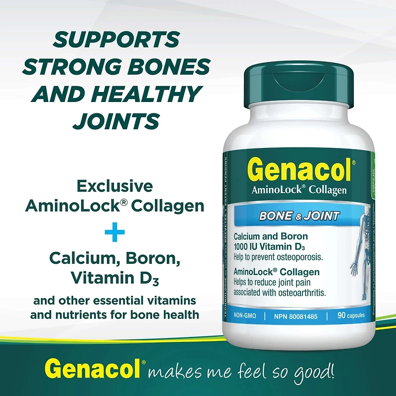 Genacol Os et Articulations avec Collagène AminoLock, Bore, Calcium, Vitamine D3