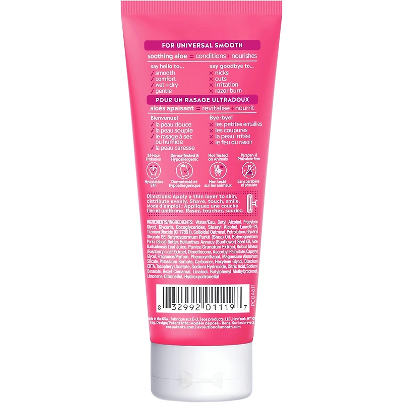 Crème de rasage eos Shea Better à la grenade et à la framboise, en format voyage