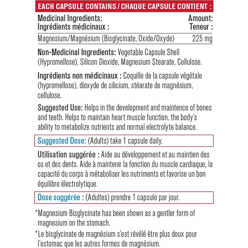 Magnésium avec Bisglycinate