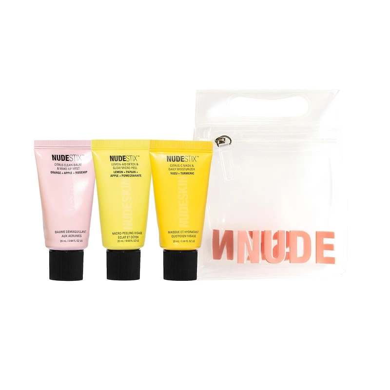 NUDESKIN L’ensemble en 3 étapes Citrus Renew pour maquillage