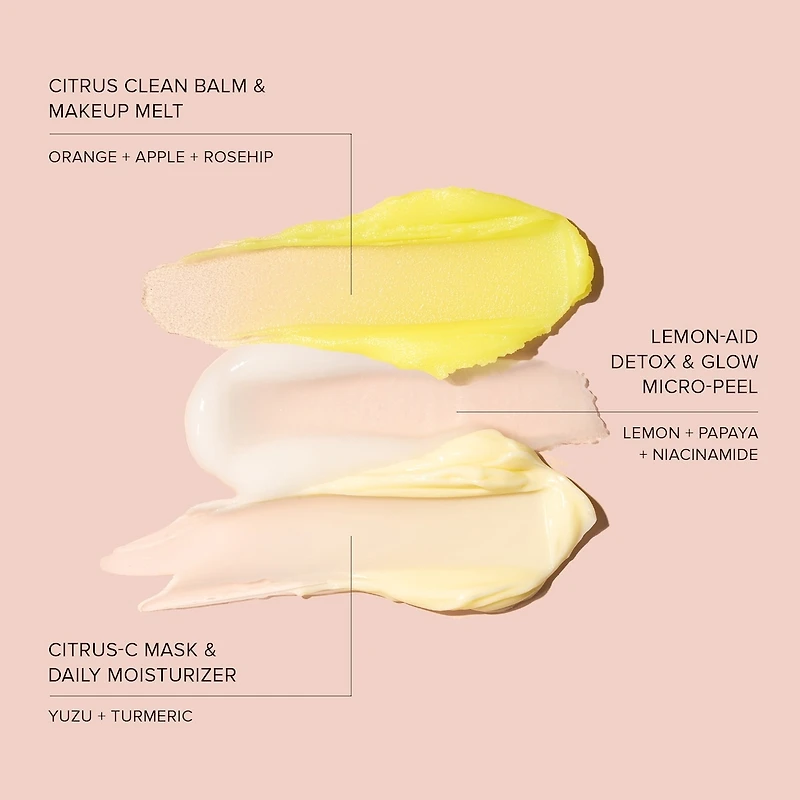 NUDESKIN L’ensemble en 3 étapes Citrus Renew pour maquillage