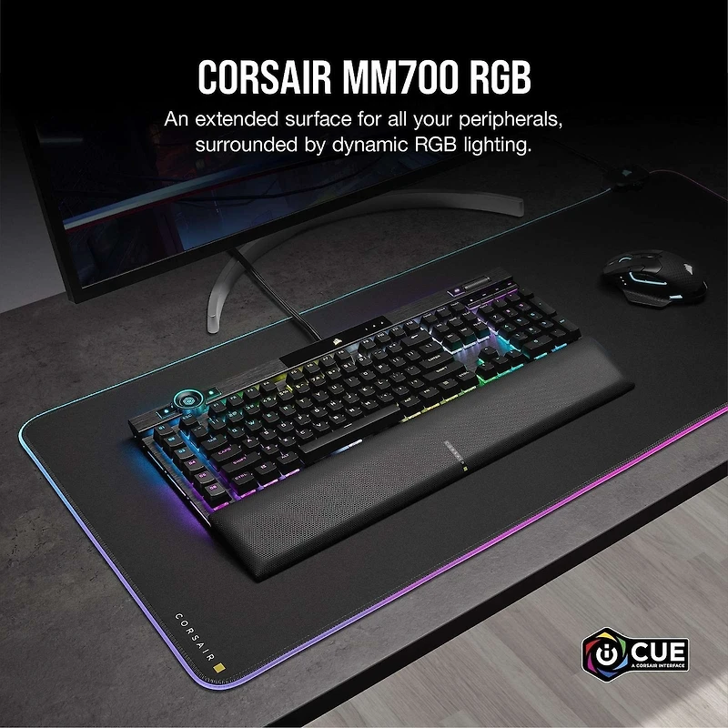 MM700 RVB Tapis de souris de jeu - Taille étendue
